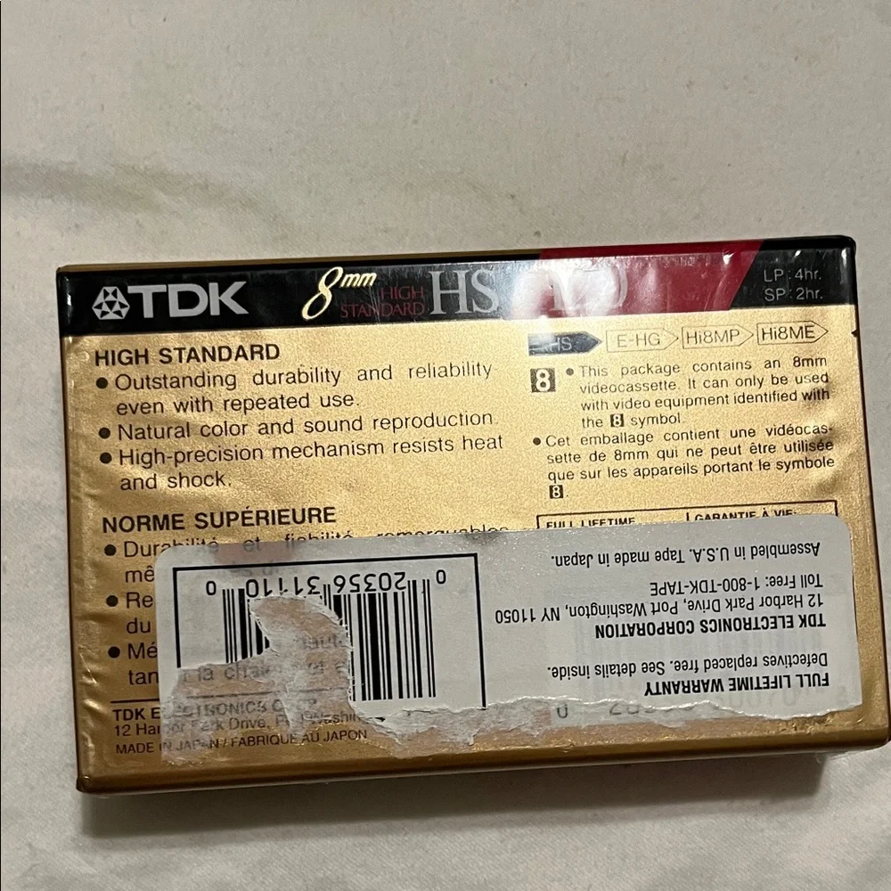 TDK 8mm Video Cassette HS120